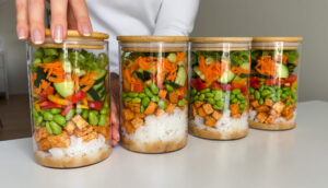 High-protein Tahini Noodle Salad Jars